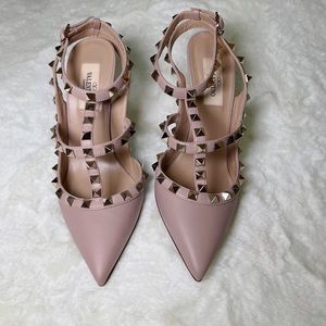 ❤️SOLD❤️Valentino rockstud smooth leather slingbacks pumps 37